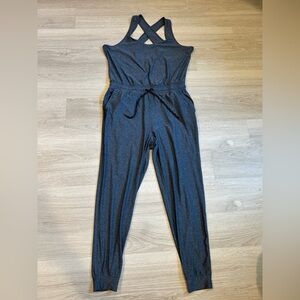 Market & Spruce Active Women’s Blue Lounge Cross Back Tank Jumpsuit - Medium